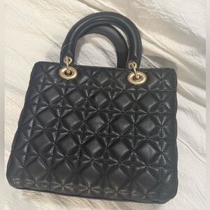 Black leather box bag